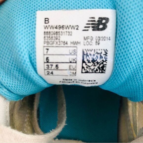 New Balance 496 V2 White Blue Athletic Running Shoes Sneakers Womens Size 7 - Picture 9 of 12